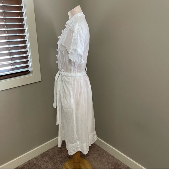 BANANA REPUBLIC White Cotton Shirt Dress with tie belt - Picture 3 of 6